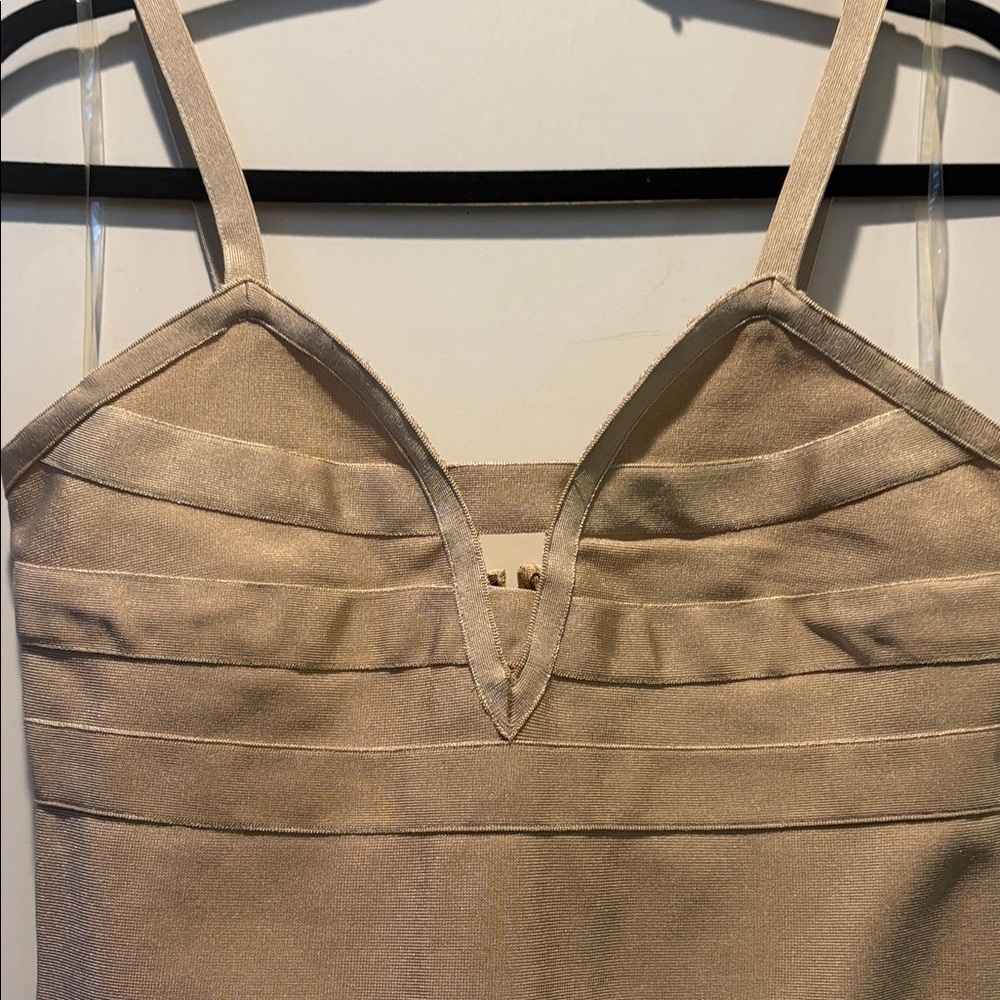 Wow Couture Beige Bodycon Dress - Picture 2 of 4